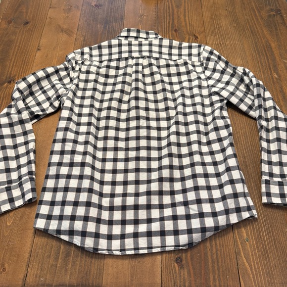 LL Bean Shirt Mens Large Beige Gray Plaid Signature Washed Oxford Slim Button - Picture 6 of 7